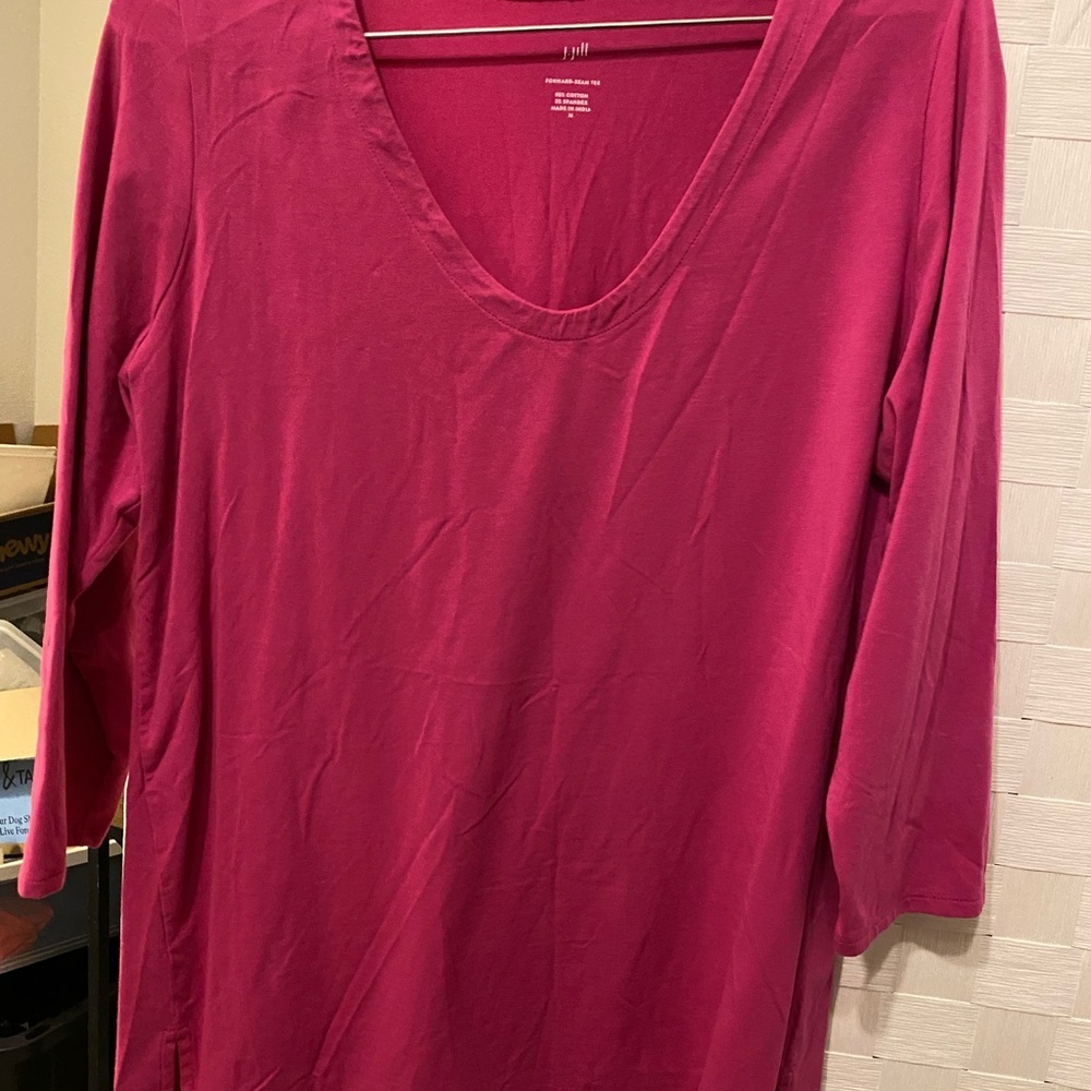 J Jill Pink V-Neck Top